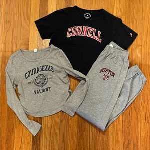 Cornell and Boston Graphic Tee and Sweatpants Set